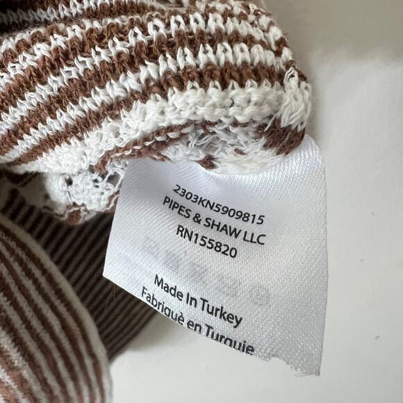 Veronica Beard V-Neck Zinya Sweater Small Striped Crochet Knit V Neck Pullover - Picture 8 of 9